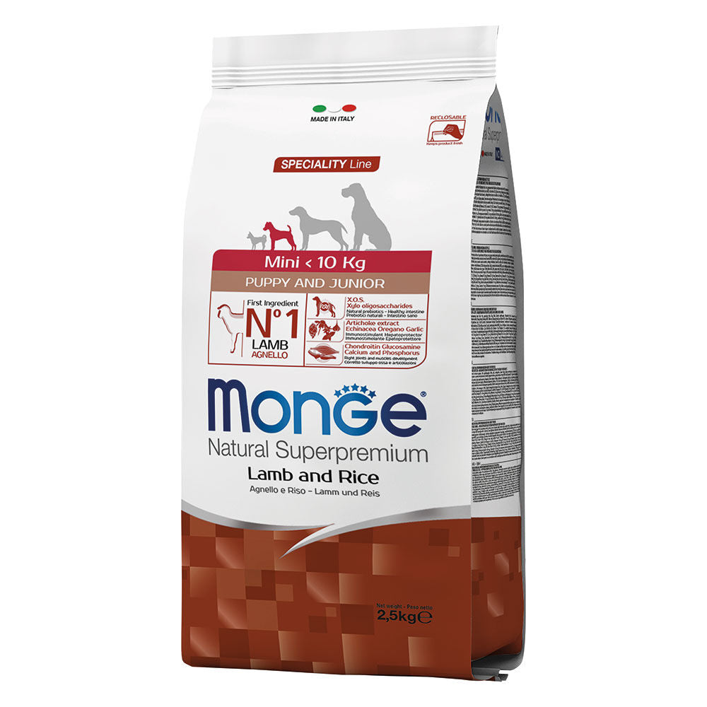 Monge Natural Superpremium Mini Puppy Agnello e Riso 2,5kg Monge Natural Superpremium Mini Puppy Agnello e Riso 2,5kg